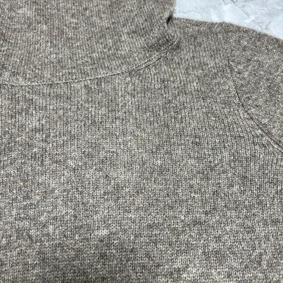 Eileen Fisher Yak Merino Wool Asymmetric Sweater SIZE Petite PS Tan STAIN - Picture 9 of 13